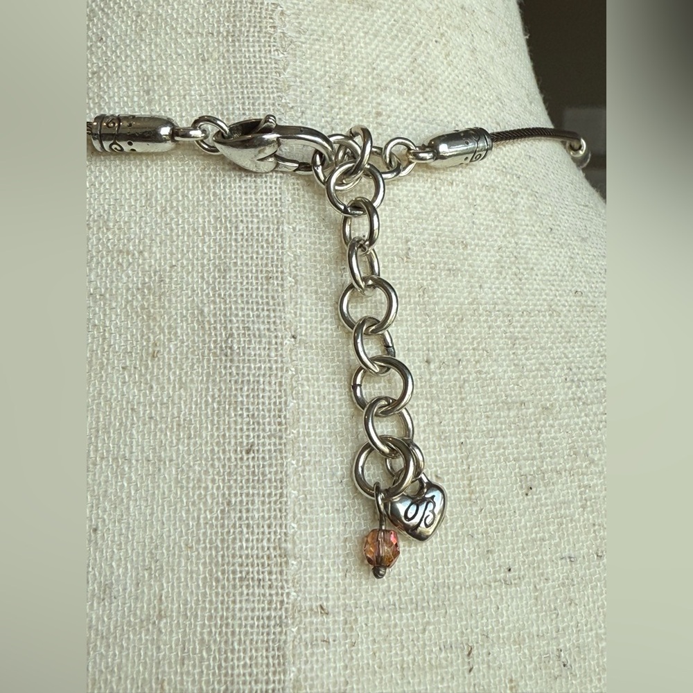 Brighton Hope Heart Necklace - Silver + Amber - Picture 6 of 6